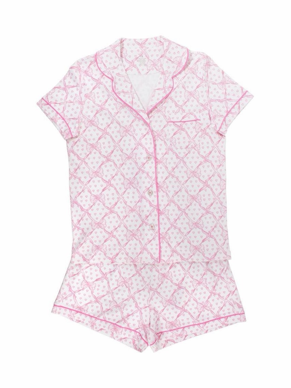 Roller Rabbit x LOVESHACKFANCY Pink & White Short Pajama Set